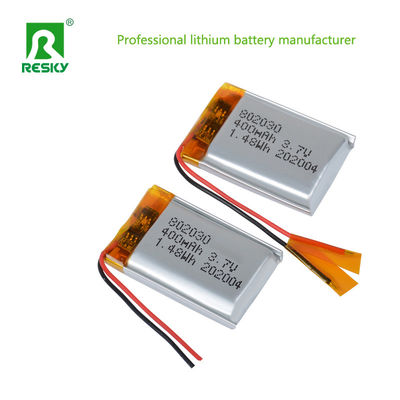 kopen Compact 3.7v 400mAh oplaadbare Lithium Polymer Battery Power Lithium Ion Cell 802030 met Jst Connector online manufacture