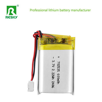 kopen Solar Lipo Battery Cell LP702535 3.7V 600mAh 2.22wh Oplaadbare lithiumbatterijen voor luidsprekers online vervaardiging