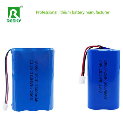 kopen 18650 Lithium Ion Batteries 11.1V 3s 2600mAh 28.86wh Rechargeable Li-ion Battery Pack online vervaardiging