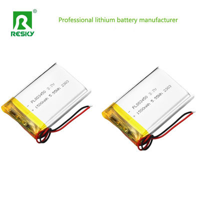 kopen Square Lipo Battery Cell 803450 3.7v 1500mAh 5.55wh Solar Rechargeable Lithium Polymer Battery online vervaardiging