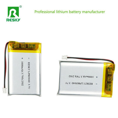 kopen Rechargeable Lipo Lifepo4 Batteries 803040 3.7v 1000mAh 3.7wh Solar Lithium Polymer Battery Cell online vervaardiging