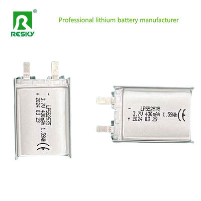Op maat gemaakte Lipo batterijcellen 552535 3.7V 430mAh 400mAh Power