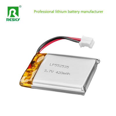 552535 3.7v 7.4v 420mAh 430mAh Lithium-ion batterijcel Continu ontladen stroom 0.5c Maximale ontladen stroom 1c