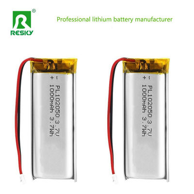 Vermogen Lithiumbatterijcel 102050 3.7v 1000mAh Oplaadbare Lithiumbatterijcel