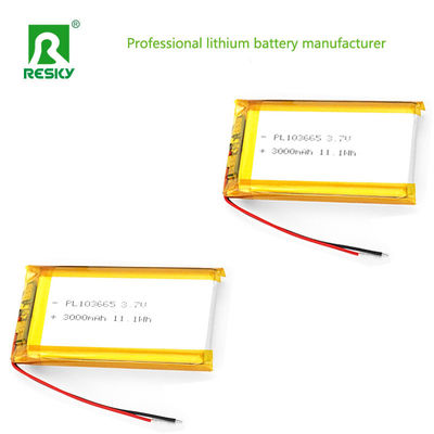 Vermogen Lipo batterijcel 103665 3.7v 4.2v 3000mAh 11.1wh Oplaadbare lithium-ion batterijcel