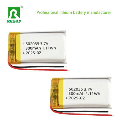 Lithium batterijcel 502035 3.7v 300mAh oplaadbare Solar Li-Polymeer batterij voor Bluetooth-oortelefoon