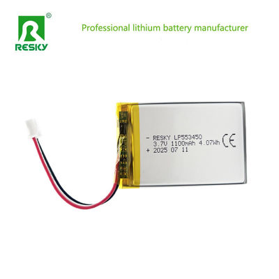 Oplaadbare lithiumbatterijen 553450 3.7V 1100mAh 1200mAh 4.07wh Berging Lipo-batterijcel