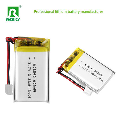 Lithium-polymeer batterijcel 602540 600mAh 3.7V 2.22wh zonne-energie Lipo-batterijen voor medische monitoren