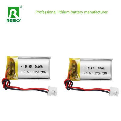 Lithiumpolymerbatterijcel 3.7V 901430 360mAh 1.33wh Oplaadbare Lithiumpolymerbatterij