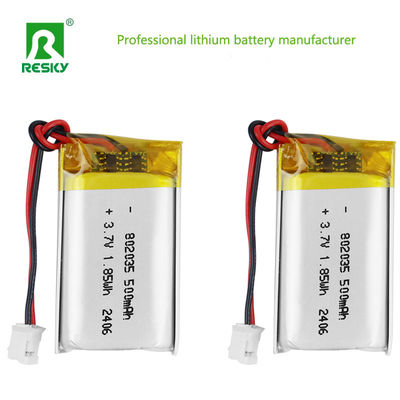 Lithium-polymeer batterijcel 802035 3,7V 500mAh 1,85wh oplaadbare batterijen voor leertoestellen