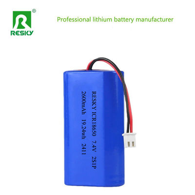 Oplaadbare 18650 lithium batterij batterijpakket 2600mAh 7.4V 19.24wh lipo batterijpakket