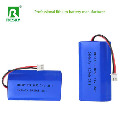 Power Cylindrische 18650 Li-ion Polymer Accupack 3.7v 7.4V 2600mAh 19.24wh Lithium Batterijen